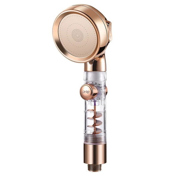 Handheld Shower Head 3 Spraying Modes Bathroom Water Saving Shower Head with Stop Spraying Button - Gold