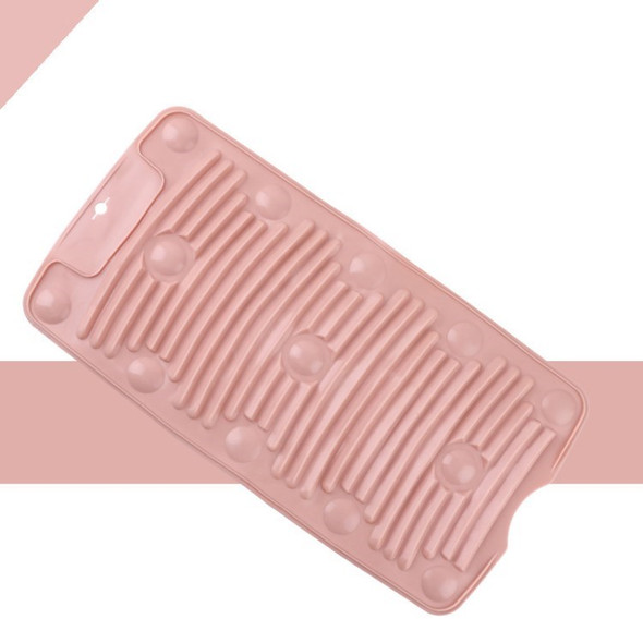 Folding Washboard Multifunctional Household Laundry Pad Mini Silicone Anti-slip Deep Cleaning Mat - Pink
