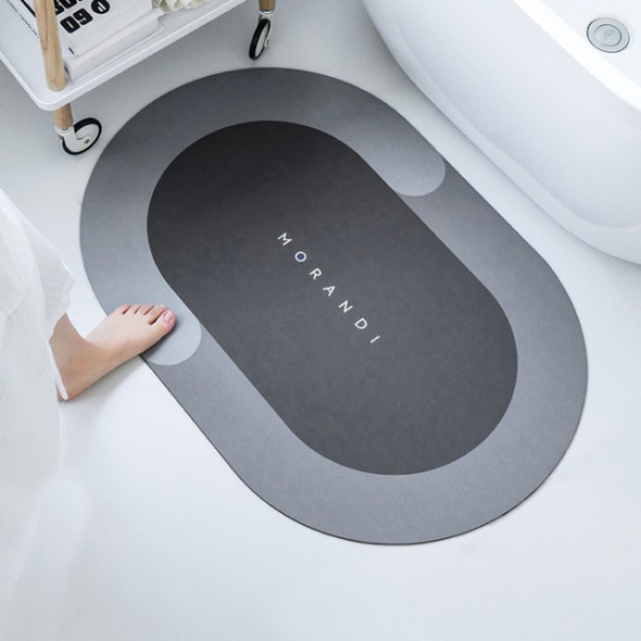 Soft Absorbent Bathroom Floor Mat Rug Non-Slip Carpet - Grey/40x60cm