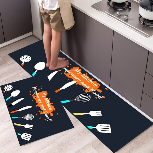 2Pcs/Set Non-slip Kitchen Floor Mat Cushioned Comfort Standing Pad Anti-fatigue Kitchen Runner Rug, Size: 40*60+40*120cm - QYSC-197