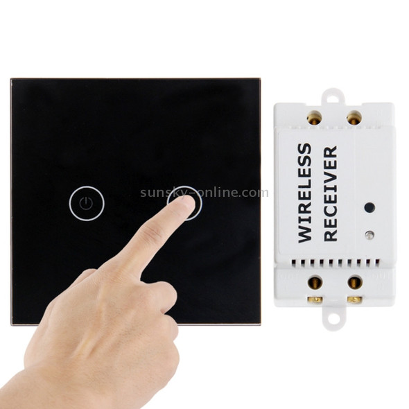 2 Ways Wireless Remote Control Light Touch Switch, Spectrum: 433.92MHz, Remote Control Distance: 30m(Black)