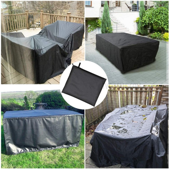 Garden Furniture Cover 210D Oxford Fabric Waterproof Protective Cover, Size: 123 x 123 x 71cm - Black