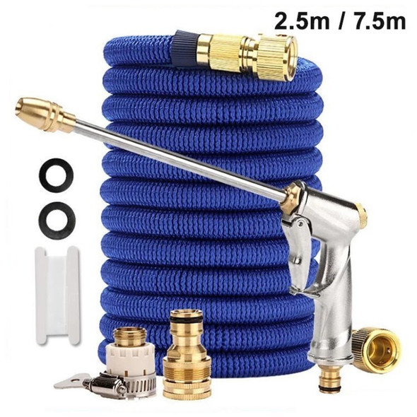 High Pressure Water Gun Hose Expandable Garden Hose for Gardening Car Pet Washing Plant Watering Set - 2.5m Length/Water Filling 7.5m