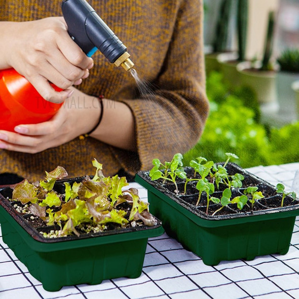 10 Set Seed Trays Moisturizing Seedling Starter Tray (12 Cells per Tray)with Adjustable Dome Lids and Base Plus Plant Tags - Black