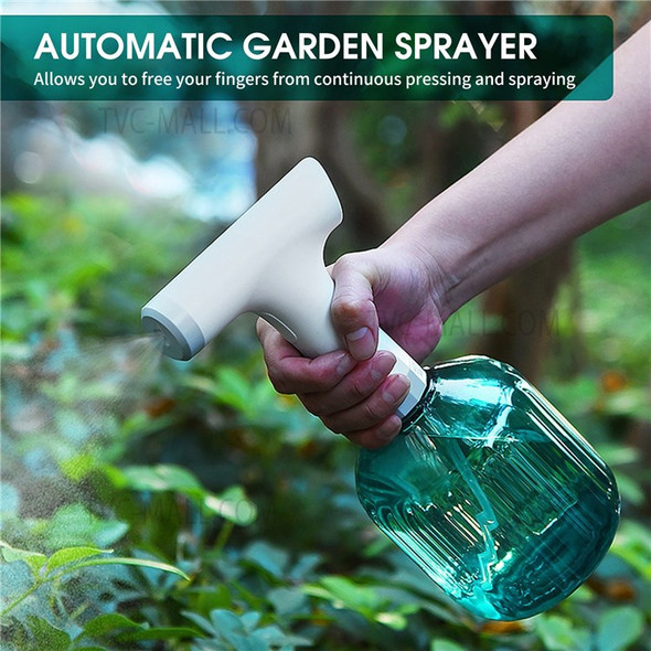 900mL Electric Garden Sprayer Electric Plant Mister Spray Bottle Automatic Watering Can with Adjustable Spout for Indoor Outdoor Plants - Brown
