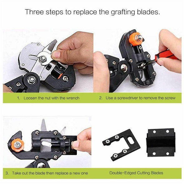 Portable Garden Tool Set Tree Nursery Grafting Pruning Pruner Shears Cutting Tool Kit with Film Tape - Set 2