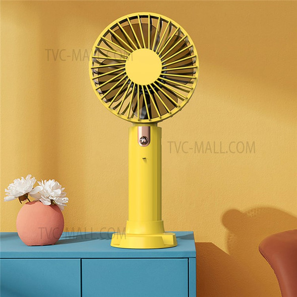 931 Desktop/Handheld Fan Silent Mini Fan with Cell Phone Holder for Home Office - Yellow