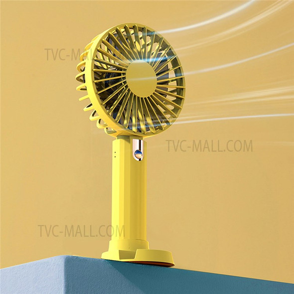 931 Desktop/Handheld Fan Silent Mini Fan with Cell Phone Holder for Home Office - Yellow