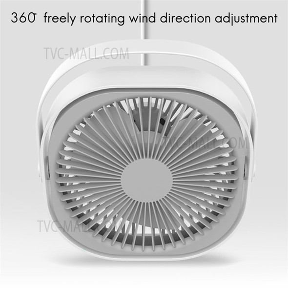 M102 1500mAh USB Rechargeable 360-Degree Adjustable Desktop Fan Portable 6-Inch Fan for Home/Office/Bedroom - White