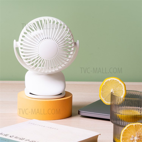 DC01 Clip-on Fan Electronic Rotating Head USB Rechargeable Desktop Fan Summer Cooler - Yellow