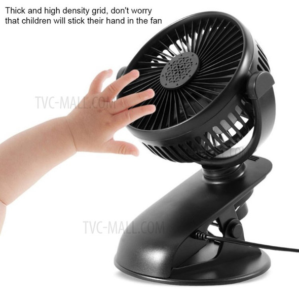 USB Car Cooling Fan Auto Vehicle Clip Fan Powerful Quiet Cooler