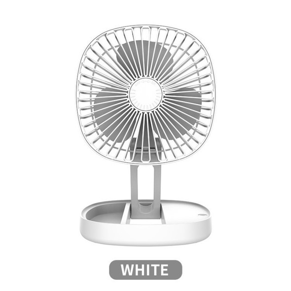 Folding Mini Fan Wireless Tabletop Cooling Fan with 3-Speed Wind for Office Dormitory - White