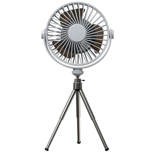 Remote Camping Fan with LED Light/Tripod for Tent Camping Lamp Personal Fan - White