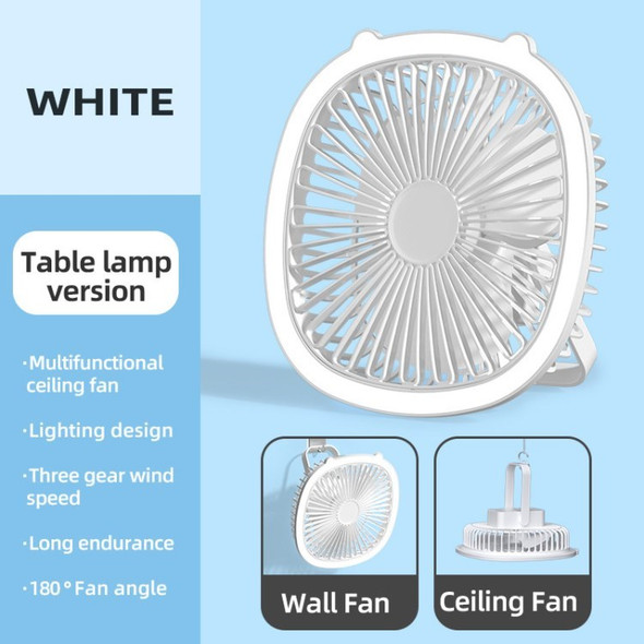 Desktop Small Fan 1200mAh Mini USB Fan for Office Home - White