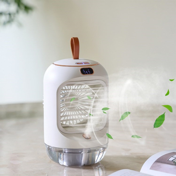Personal Desktop Air Humidifier USB Humidifying Spray Water Mist Fan 3 Wind Modes Cooling Fan - White