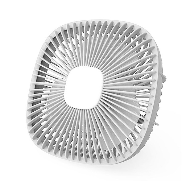 Rechargeable 4000mAh Camping Fan 4 Speeds USB Desk Fan Outdoor Tent Fan with LED Light and Hook for Office Camping Fishing Hiking - White