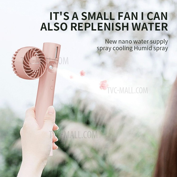 A9 Portable Mini Air Cooler Leaning Tower Shape Handheld Humidifier Cooling Fan - Pink