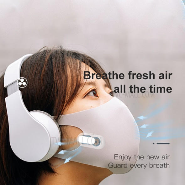 K1 Summer Cooling Mask Air Fan Rechargeable Clip-On Wearable Mini Air Purifier - White
