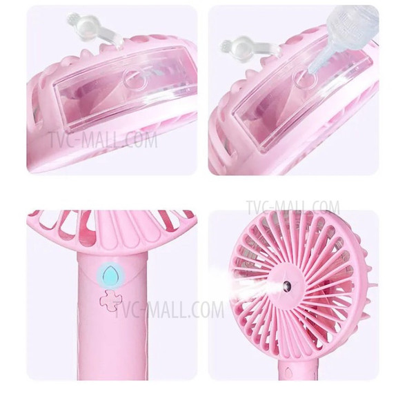 Handheld Nano Spray Fan Portable USB Fan with Phone Stand for Home Outdoor - Pink