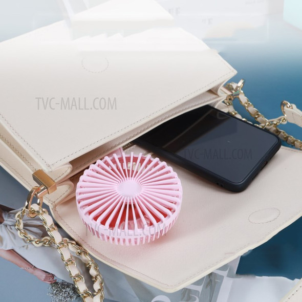 FC-6538 USB Rechargeable Foldable Fan 3 Speed Adjustable Handheld Fan - Pink