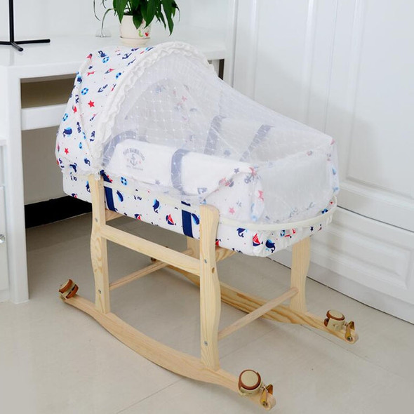 Newborn Baby Portable Sleeping Basket with Mosquito Net(Ocean)