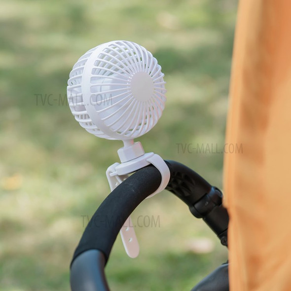 F36 USB Rechargeable Cooling Watch Fan Wearable Cooler for Baby Stroller Outdoor - White