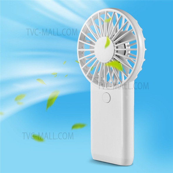802 Mini Handheld Fan for Travel Home Office 2 Wind Speeds Adjustable Portable USB Fan - White