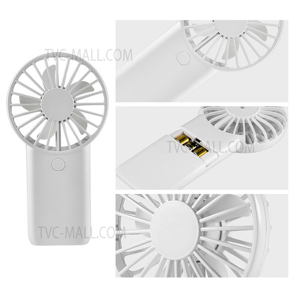 802 Mini Handheld Fan for Travel Home Office 2 Wind Speeds Adjustable Portable USB Fan - White