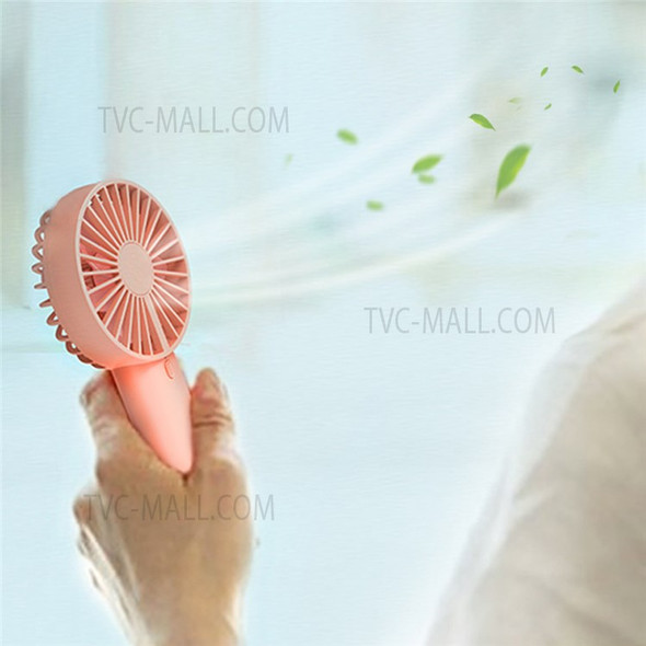 HX806 Outdoor Portable Cooling Fan 3-level Adjustable Double Layer 12-blade Mini Handheld Fan - Pink