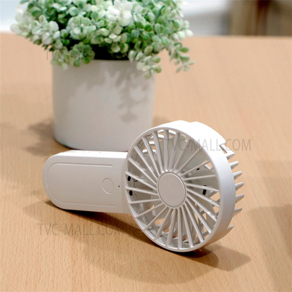 Y7 Mini USB Rechargeable Hand-held Desktop Fan Summer 3-Speed Cooling Fan with Telescopic Hook - White