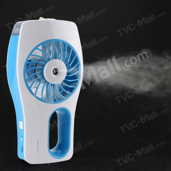 2000mAh Rechargeable Handheld USB Mini Fan Air Cooling Mist Diffuser Humidifier - Blue