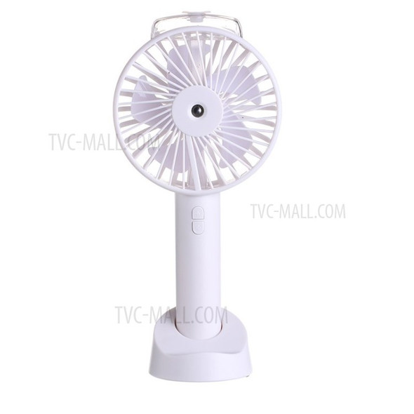 F168 Handheld Misting Fan Humidifier Desk Fan USB Rechargeable with Phone Holder - White