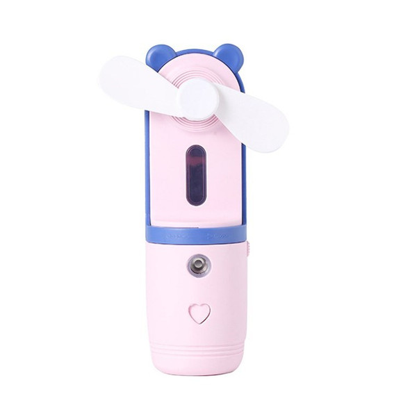 Mini Handheld Fan Water Spraying Fan Battery Operated Personal Portable Fan for Office, Home, Outdoor Travel - Pink
