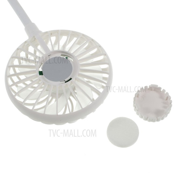 Free Hand Sports Dual Portable Fan Neck Band Pendant USB Rechargeable Battery Mini Fan Cooler - White