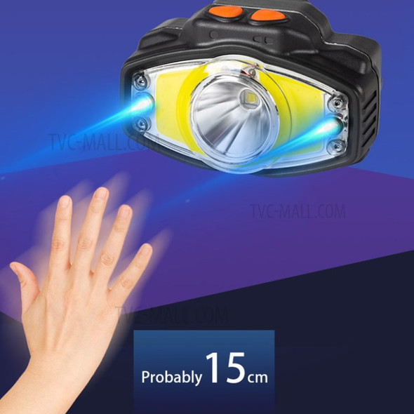 E-SMARTER W663-3 Waterproof Camping Fishing Zoomable Headlight LED + COB Hand Sensor Head Lamp