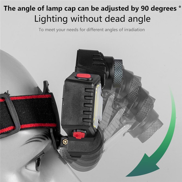 E-SMARTER W685-3 Outdoor 90-degree Adjustable Head Lamp 3 LED+COB High Power Headlight Multi-function Headband Flashlight for Night Riding Fishing