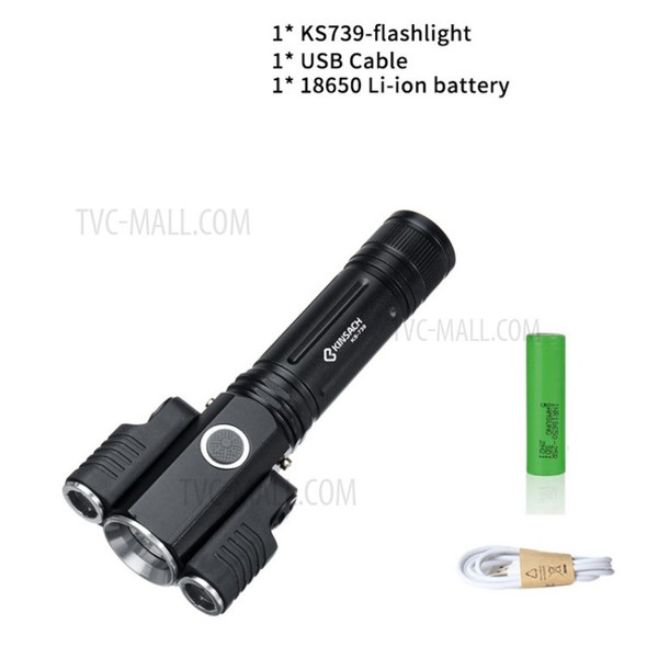 Multi-function Flashlight Rechargeable Zoom Light for Camping Bicycle Hiking - KS-739