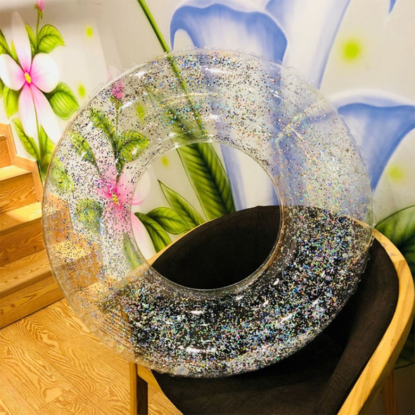 All-transparent Sequined Swimming Ring, Diameter: 80cm (Silver)
