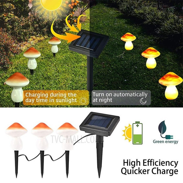 Mushroom Shape Solar Garden Light Decorative Light for Garden Yard Backyard Lawn - Yellow