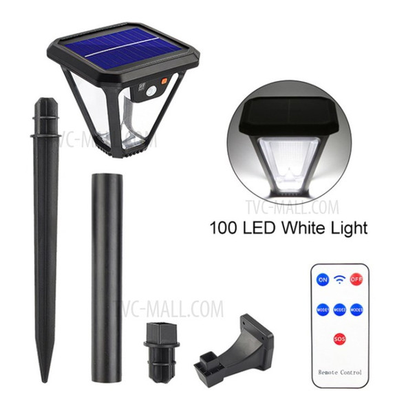 For Outdoor Backyard 100-LED Motion Sensor Waterproof Solar Light Lamp Lighting - White Light
