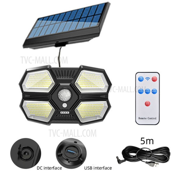 180-LED Outdoor Solar Motion Sensor Light Lamp Wall for Door Garage Yard - 180-2 LED