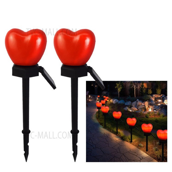 Love Shaped Solar Fairy Light Outdoor Waterproof Lawn Lamp - Red/2 in 1