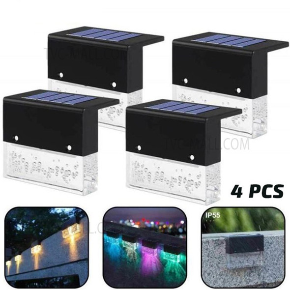 4Pcs Solar Deck Fence Light Outdoor Waterproof Step Light Wall Stair Lamp - 4Pcs