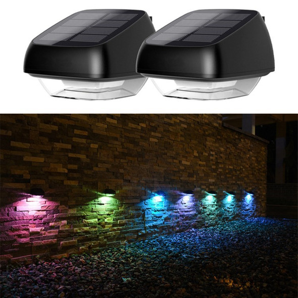 Outdoor Solar Garden Light Colorful Fence Light Wall Lamp - 2Pcs