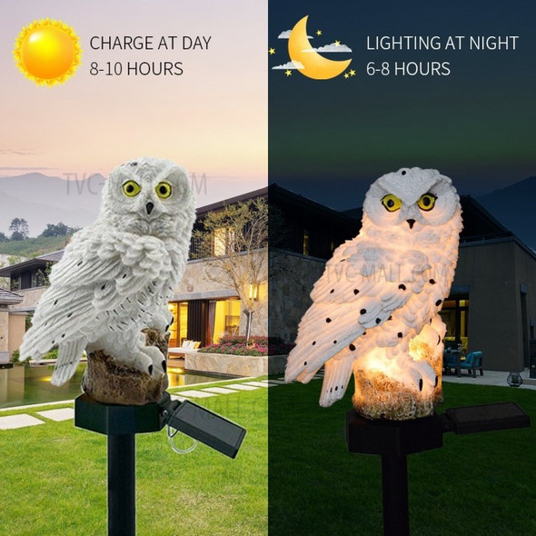 Solar Powered Owl Design LED Garden Lamp Outdoor Landscape Water Resistance Light Patio Yard Lawn Roadside Decoration Lamp - Brown