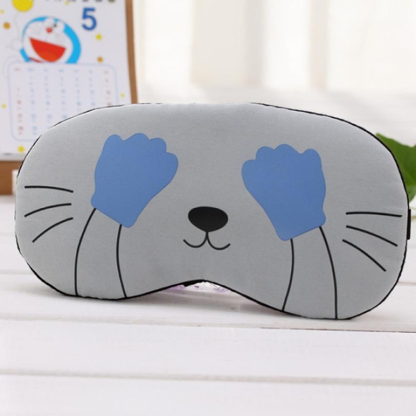 3 PCS Cartoon Eye Mask Soft Padded Sleep Travel Shade Cover Rest Relax Eye Sleeping Mask Case(Blue Hand)