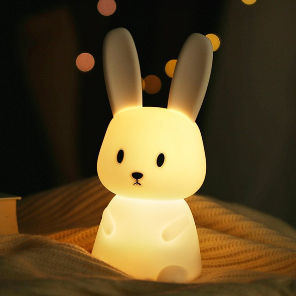 LED Bedside Night Light Color Changing Rabbit Lamp Kids Light Silicone Nursery Light for Bedroom