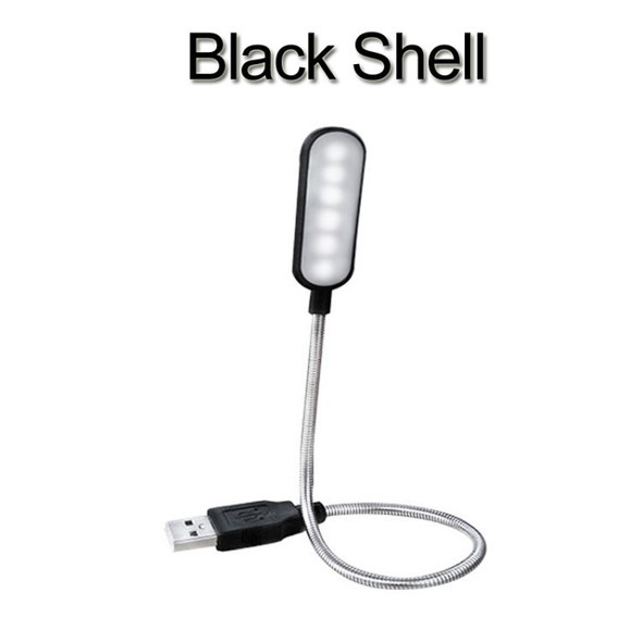 Portable Flexible Mini USB Light Lamp Eye-caring for Power Bank Laptop Notebook Reading Table Lamp - Black