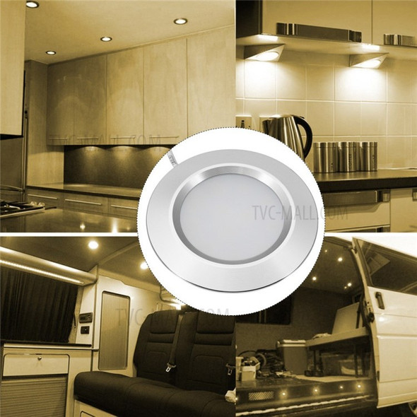 12LED RV Boat Recessed Ceiling Light 12V Led Lights Round Shape Camper Interior Lighting Small Downlight - White