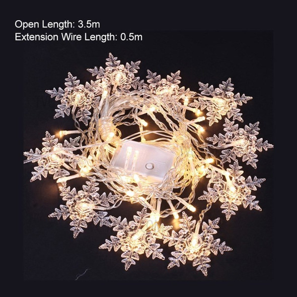 Snowflake Fairy String Light 96 LEDs Warm White Curtain Lights for Indoor Outdoor Room Halloween Christmas Decor - 4M